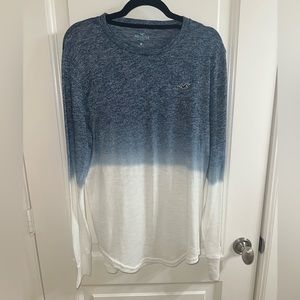 Hollister shirt, long sleeves, blue and white